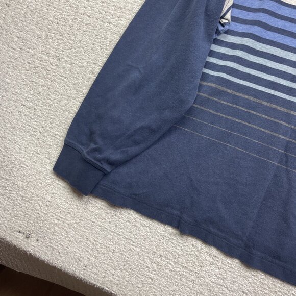 Nautica Blue Sail XL Mens Striped Long Sleeve Rugby Polo Shirt Color Block - Picture 11 of 12